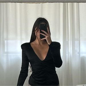 Black Zara Silky Bodysuit